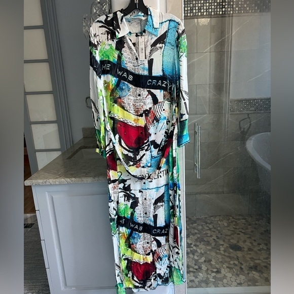 Alice + Olivia X Basquiat Chassidy Maxi Shirt Dress - Picture 6 of 16